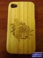 Гравировка деревянного чехла на iphone