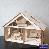 Кукольный домик с комплектом мебели